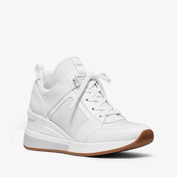 michael kors white wedge sneakers